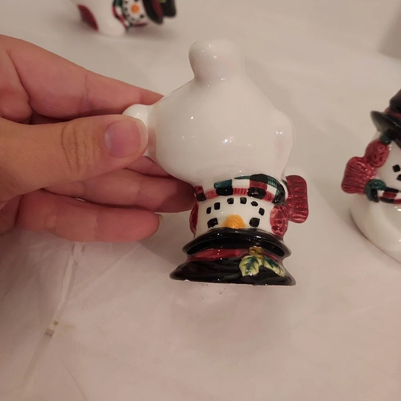 Fitz and Floyd Essentials Set of Three Christmas Tumbling Snowman Figurines - Picture 5 of 11